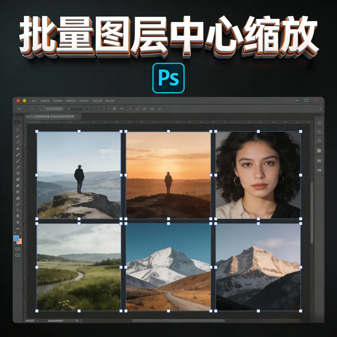 批量图层中心缩放